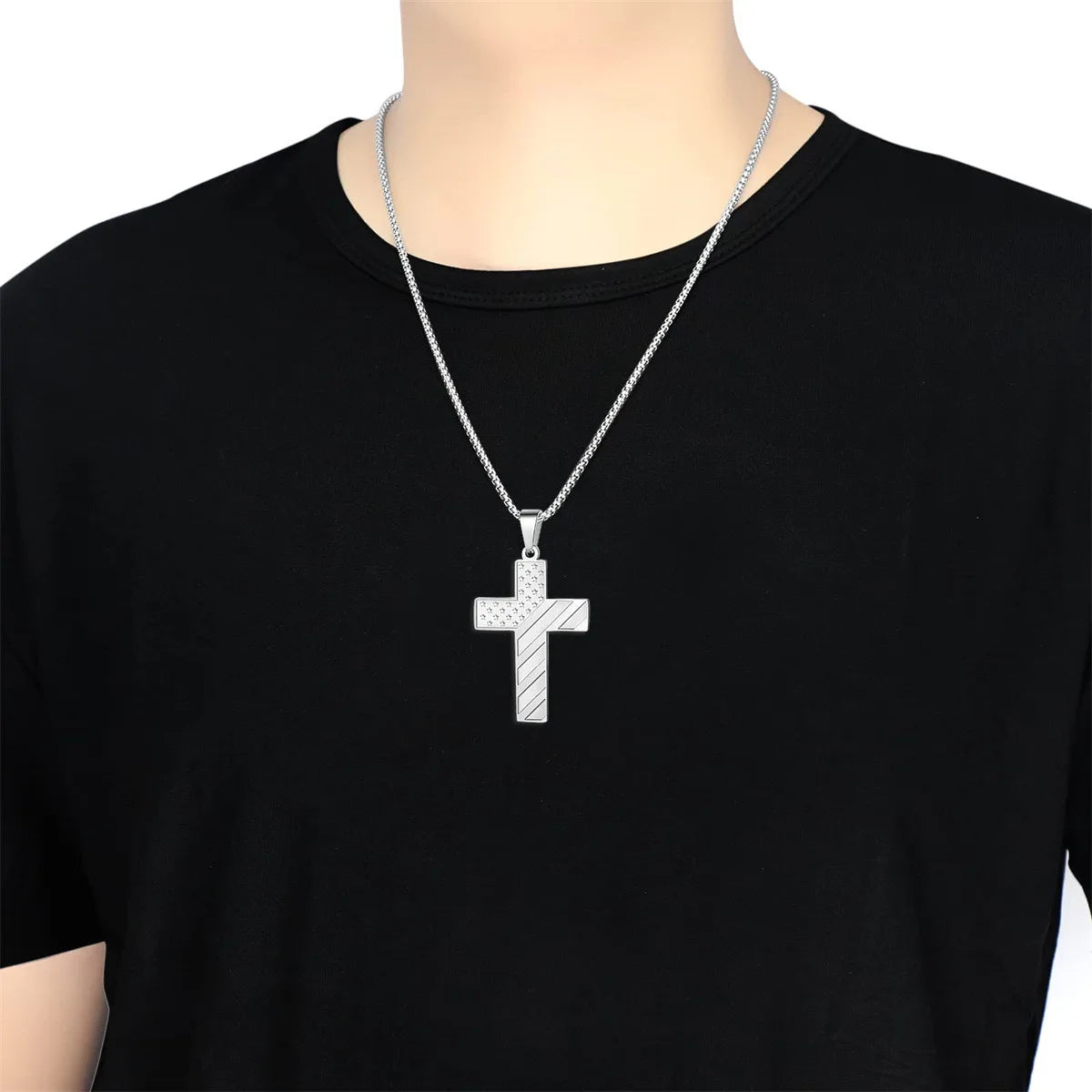 GuardianCross™ Bible Verse & American Flag Necklace