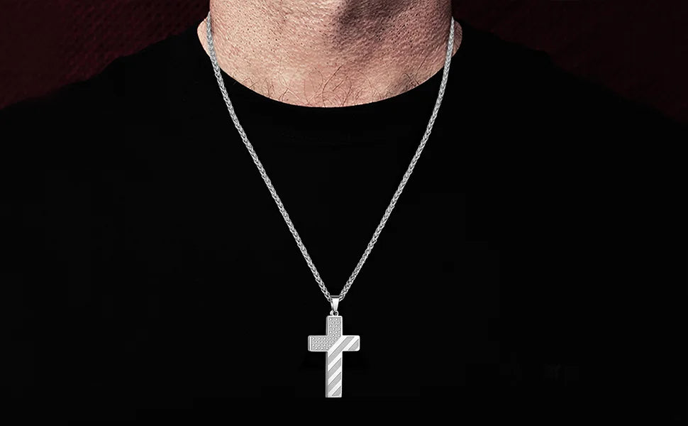GuardianCross™ Bible Verse & American Flag Necklace