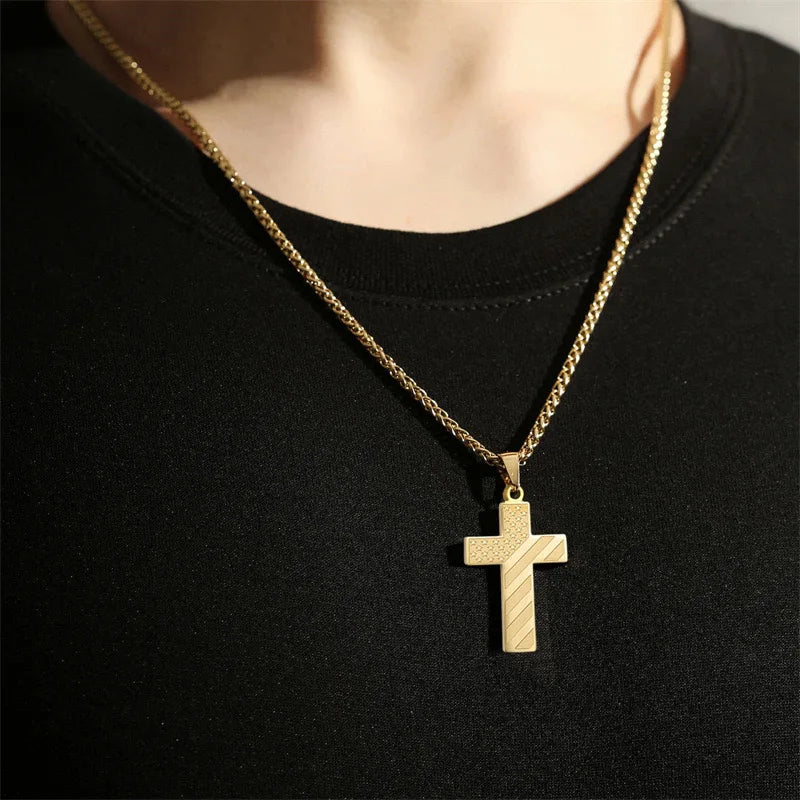 GuardianCross™ Bible Verse & American Flag Necklace