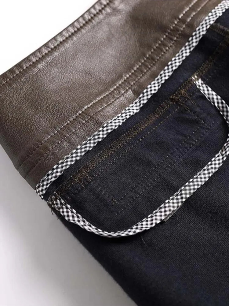 Elegant Women’s Warm Leather Trousers