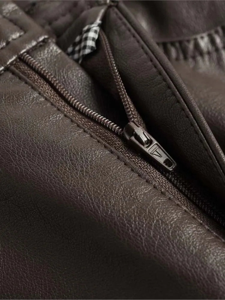 Elegant Women’s Warm Leather Trousers