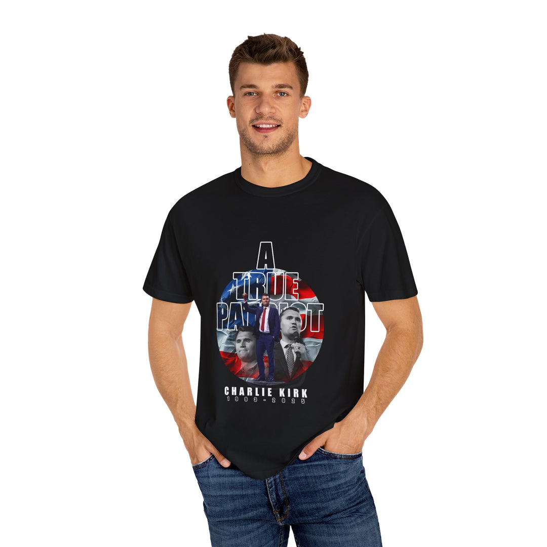 “A True Patriot” Charlie Kirk Memorial Tribute Shirt