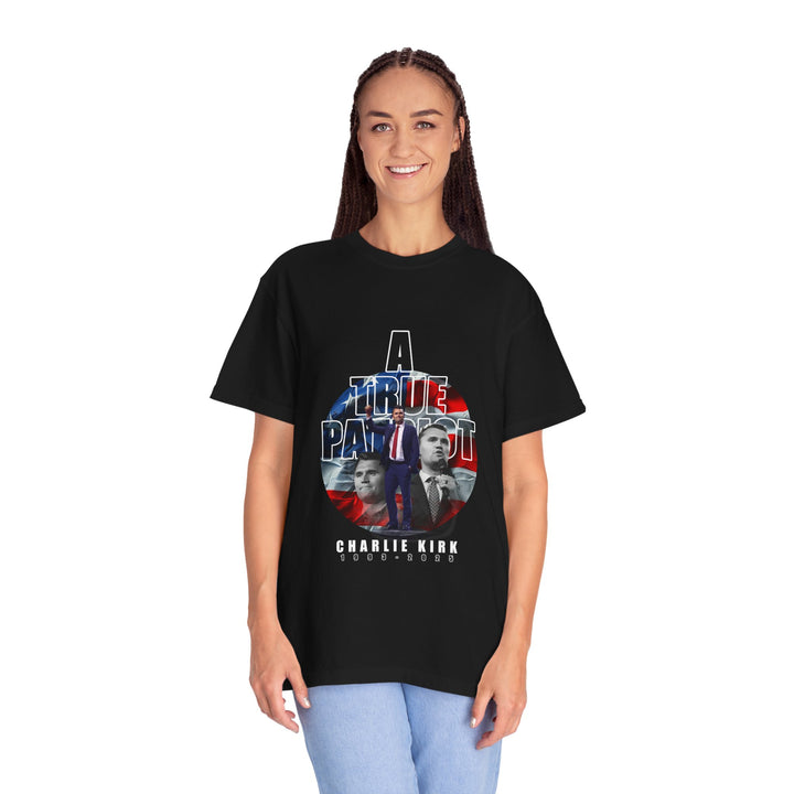 “A True Patriot” Charlie Kirk Memorial Tribute Shirt