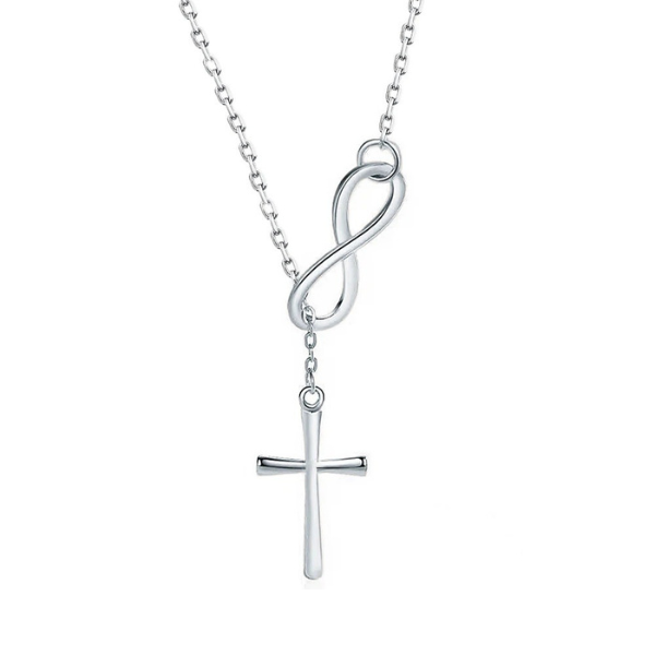 BlissKnot™ Sterling Silver Infinity Cross Necklace