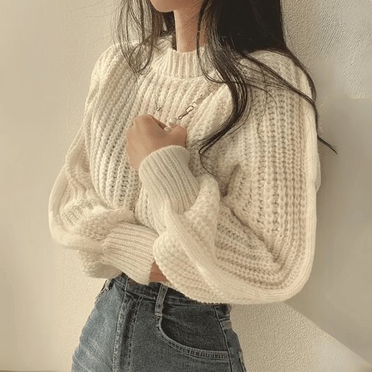 RoseWhisper™ Round Neck Knitted Sweater