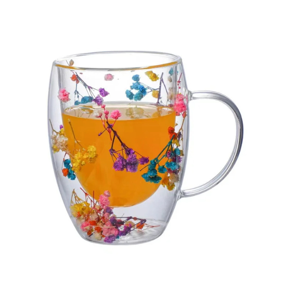 VeraGlass™ Double Wall Glass Dry Flowers Cups