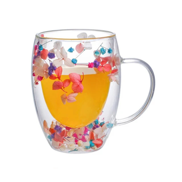 VeraGlass™ Double Wall Glass Dry Flowers Cups