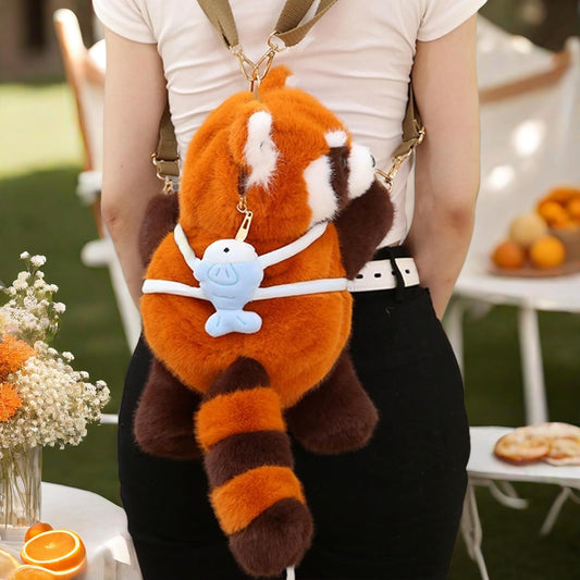 WarmHug™ Red Panda Plush Backpack