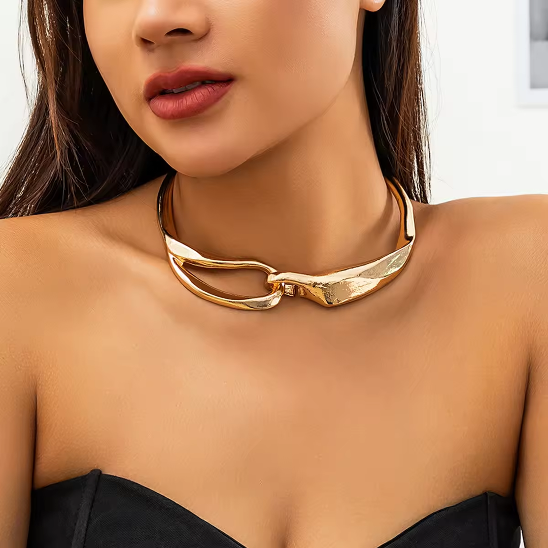 Iris Eternal Loop Chocker-Styled Necklace