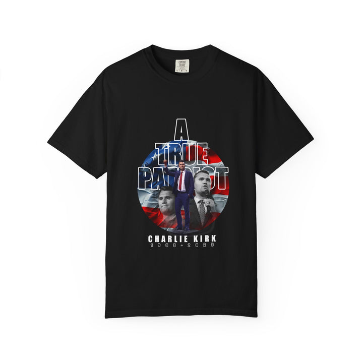 “A True Patriot” Charlie Kirk Memorial Tribute Shirt