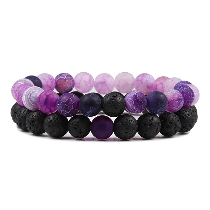 UnityBeads™ Couples' Matching Lava Stone Bracelets