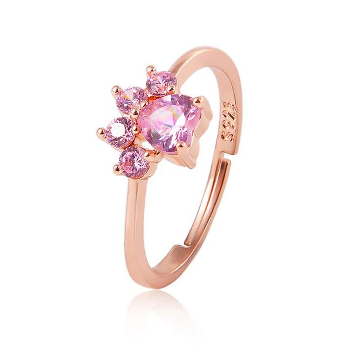 Rose Opal Feline Zircon Ring