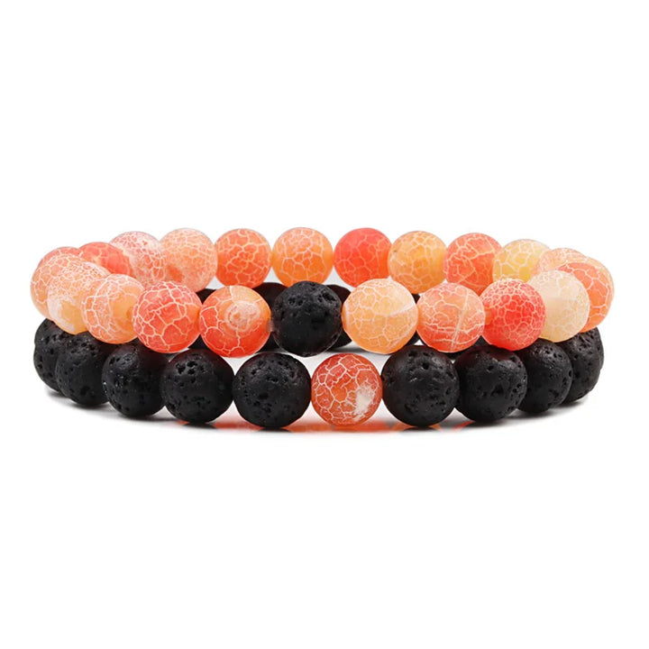 UnityBeads™ Couples' Matching Lava Stone Bracelets