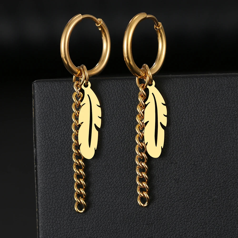 FeatherGleam™ Gold Stainless Steel Earrings