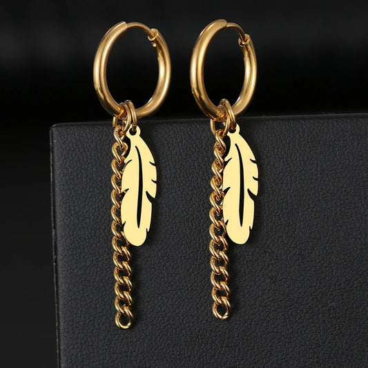 FeatherGleam™ Gold Stainless Steel Earrings
