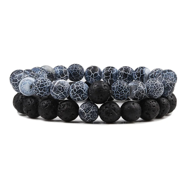 UnityBeads™ Couples' Matching Lava Stone Bracelets