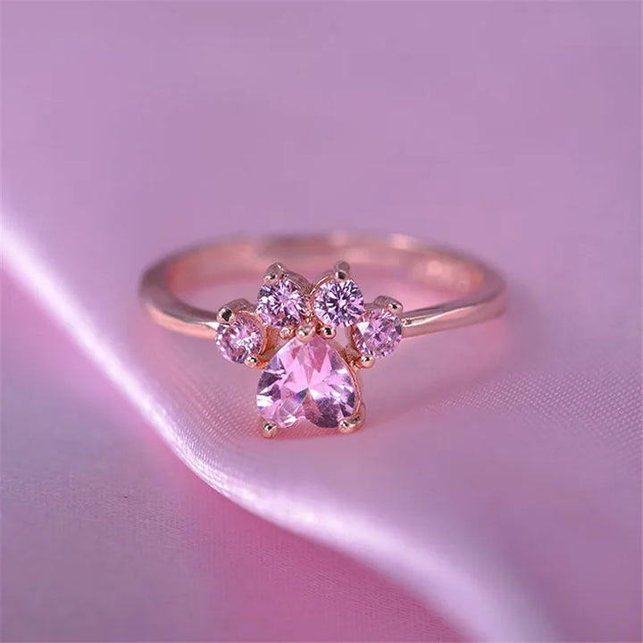 Rose Opal Feline Zircon Ring