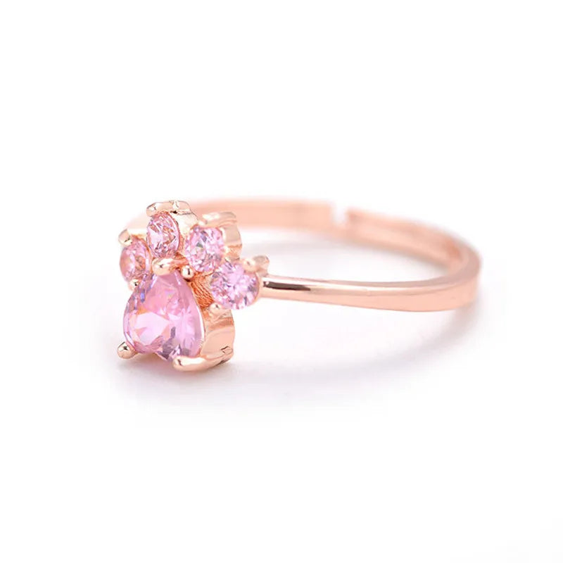 Rose Opal Feline Zircon Ring