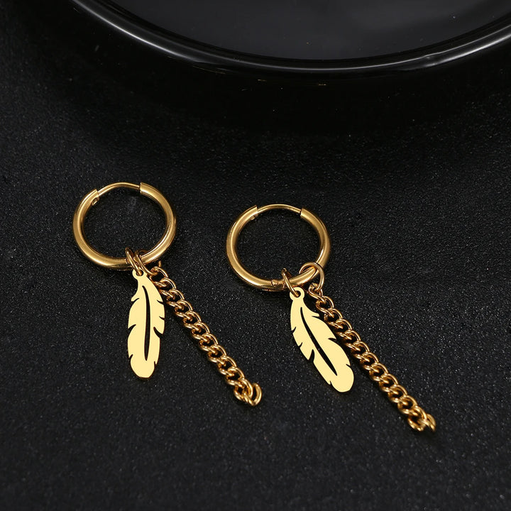 FeatherGleam™ Gold Stainless Steel Earrings