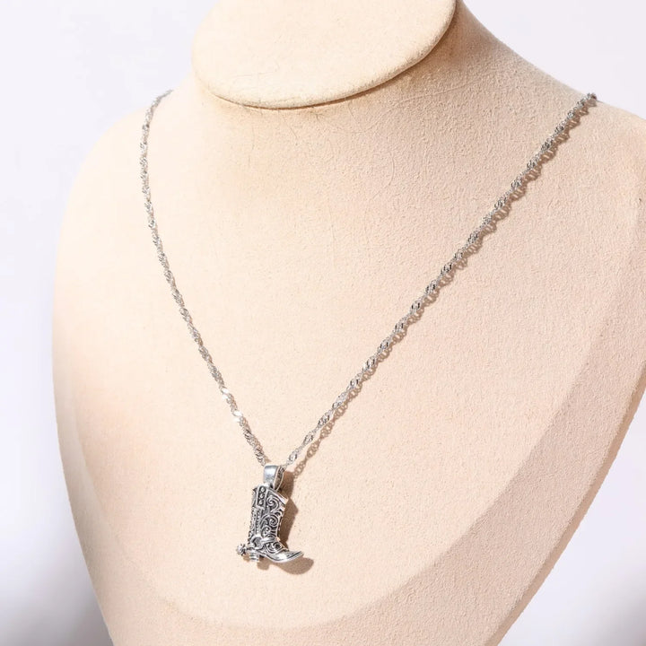 Cool Vintage Western Boots Necklace