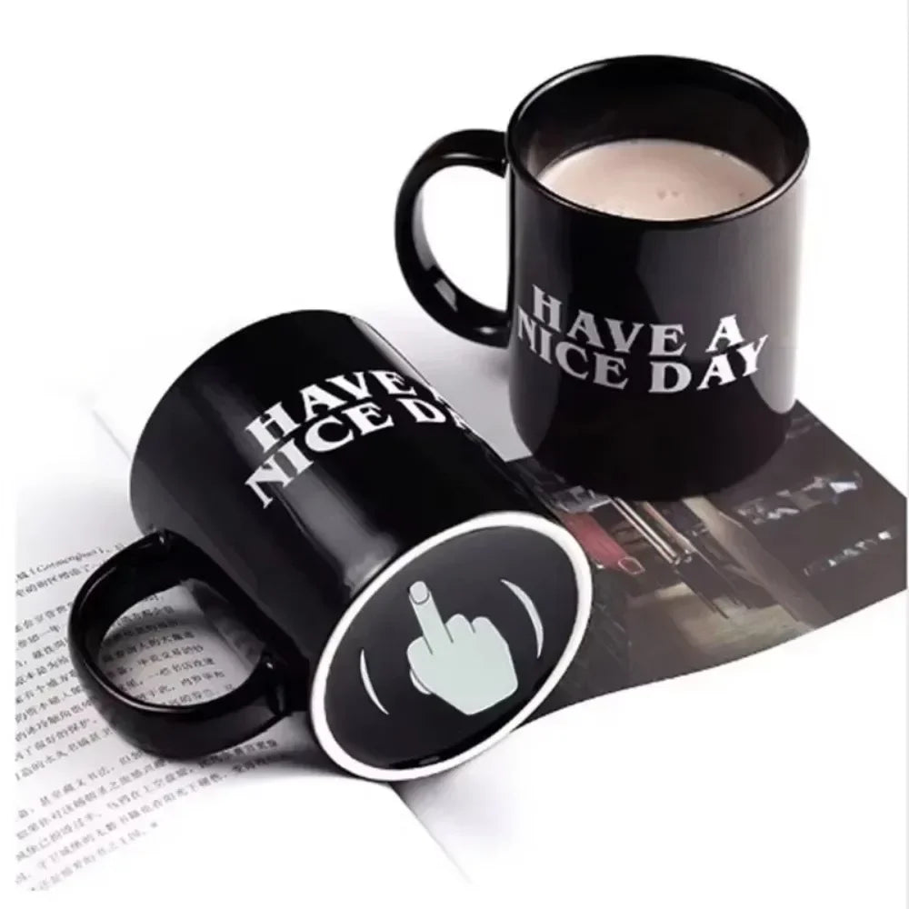 "Have a Nice Day" Middle Finger Cup Creative Coffee Mug