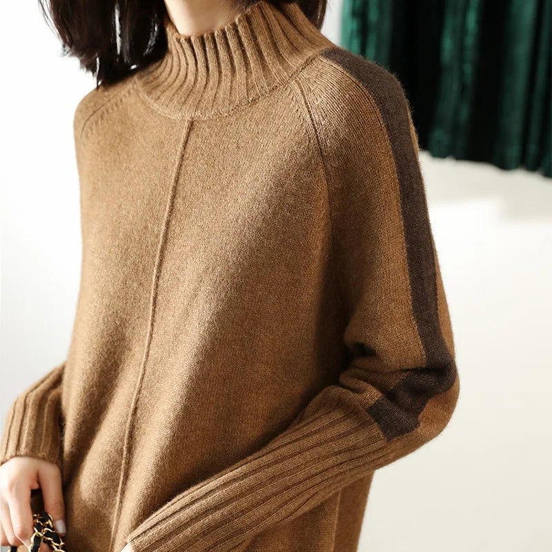 Autumn-Winter Split Turtleneck Sweater