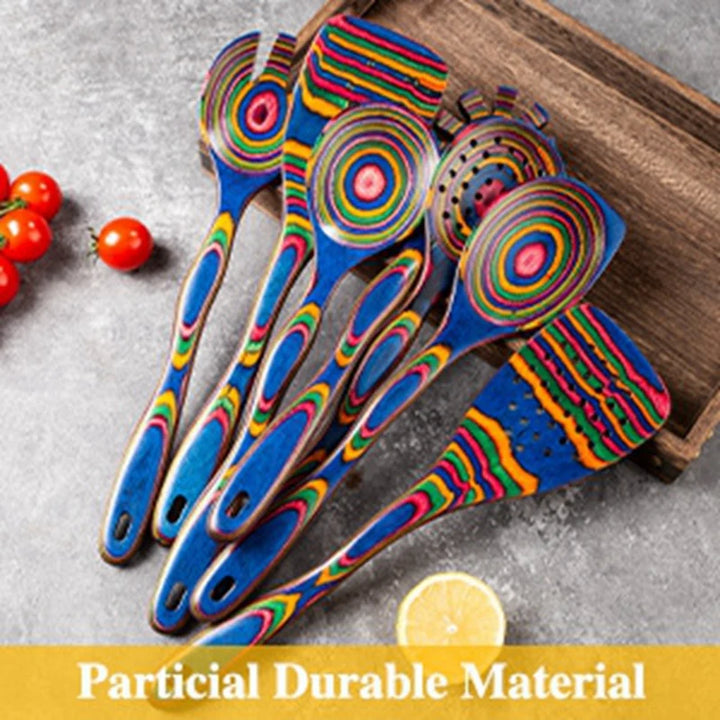 ArtGalley Blue Wooden Spatula Set