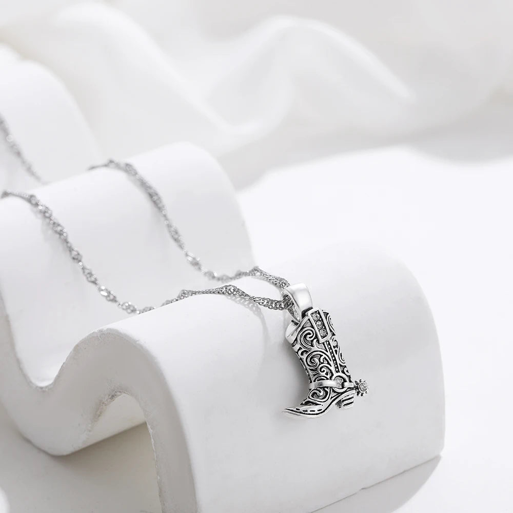 Cool Vintage Western Boots Necklace