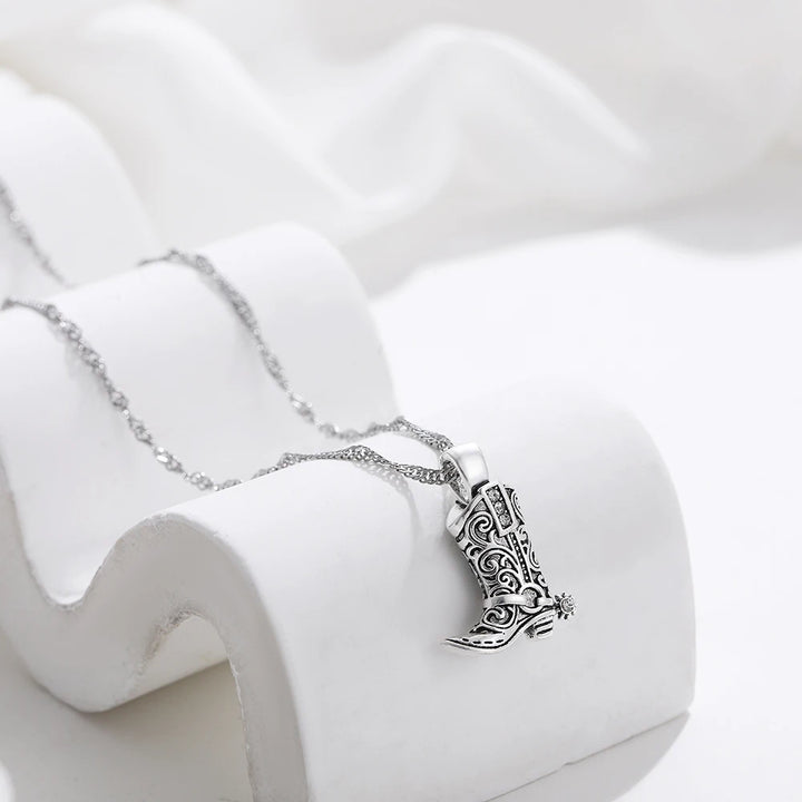 Cool Vintage Western Boots Necklace