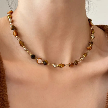 TerraGlimpse™ Tiger Eye Beaded Choker