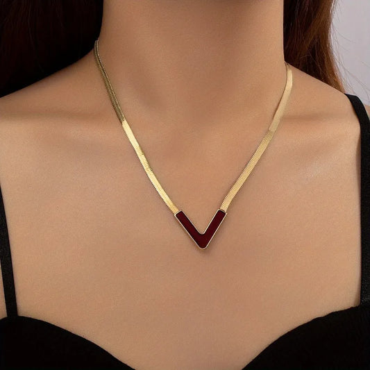 LustraGem™ V-Shape Gold Necklace