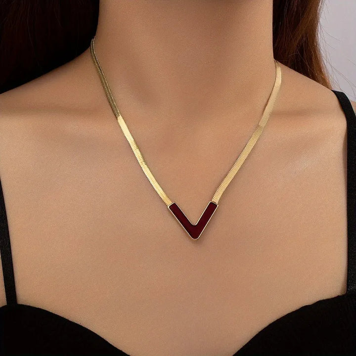 LustraGem™ V-Shape Gold Necklace