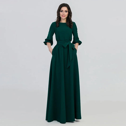 Amara Casual Belted Maxi Dress for Women