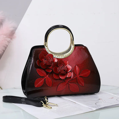 RosaVé™ Designer Floral Leather Handbag