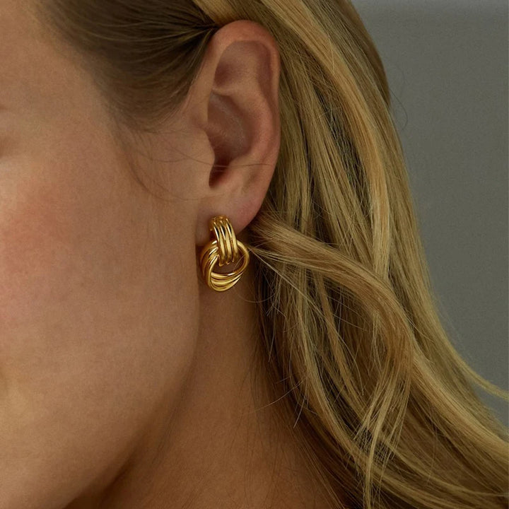 TwistaGlow™ Triple Knot Textured Earrings