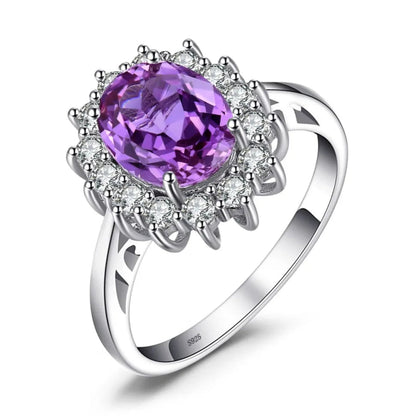 Princess Diana Style Sapphire Silver Ring