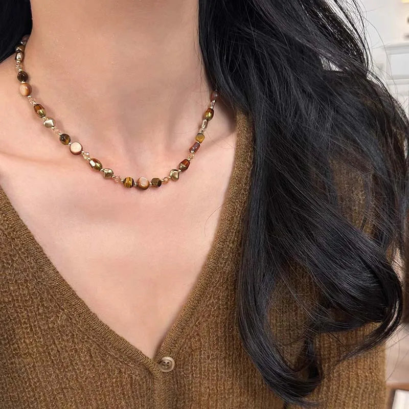 TerraGlimpse™ Tiger Eye Beaded Choker