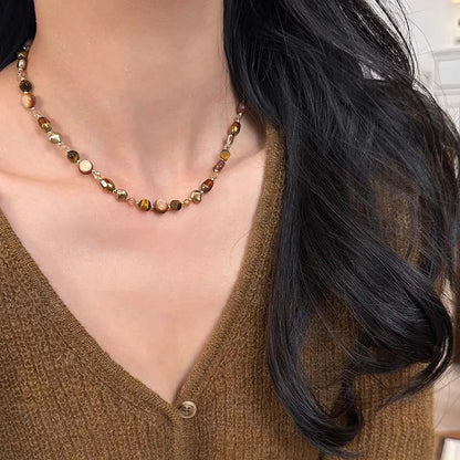 TerraGlimpse™ Tiger Eye Beaded Choker