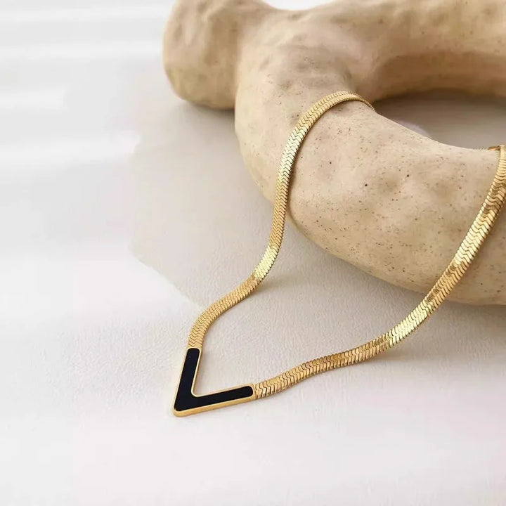 LustraGem™ V-Shape Gold Necklace