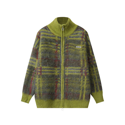 Evelyn Contrast Color Plaid Sweater – Slouchy & Stylish