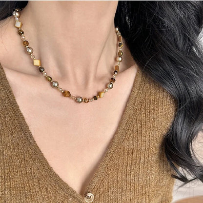TerraGlimpse™ Tiger Eye Beaded Choker