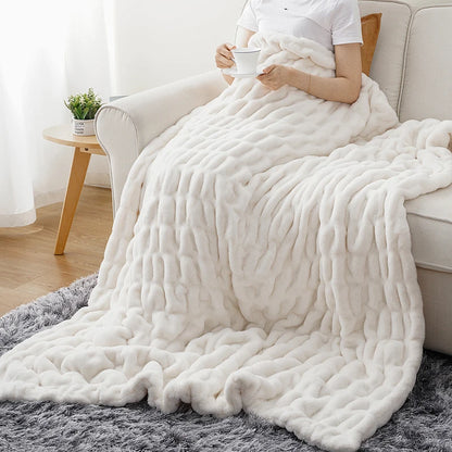 Cozy Faux Rabbit Fur Blanket