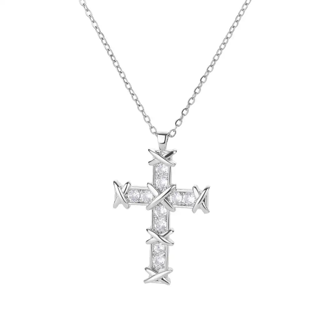 StarlitEdges™ Cross Necklace for Women