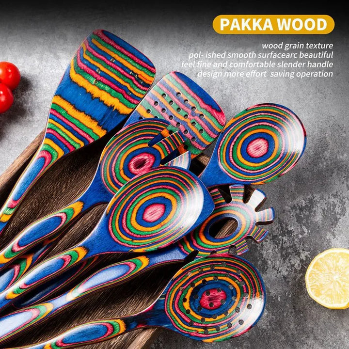 ArtGalley Blue Wooden Spatula Set