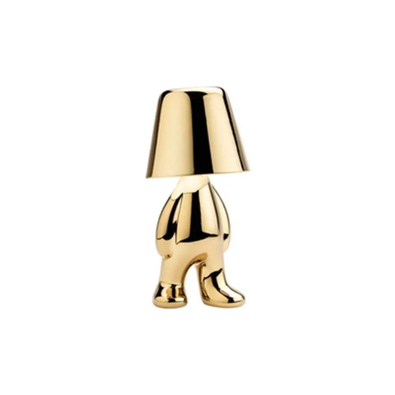 "I Have an Idea" Modern Bronze Thinker Lamps  - Rechargeable and Hardwire Options