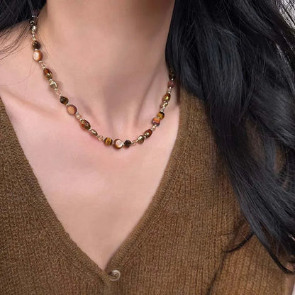 TerraGlimpse™ Tiger Eye Beaded Choker