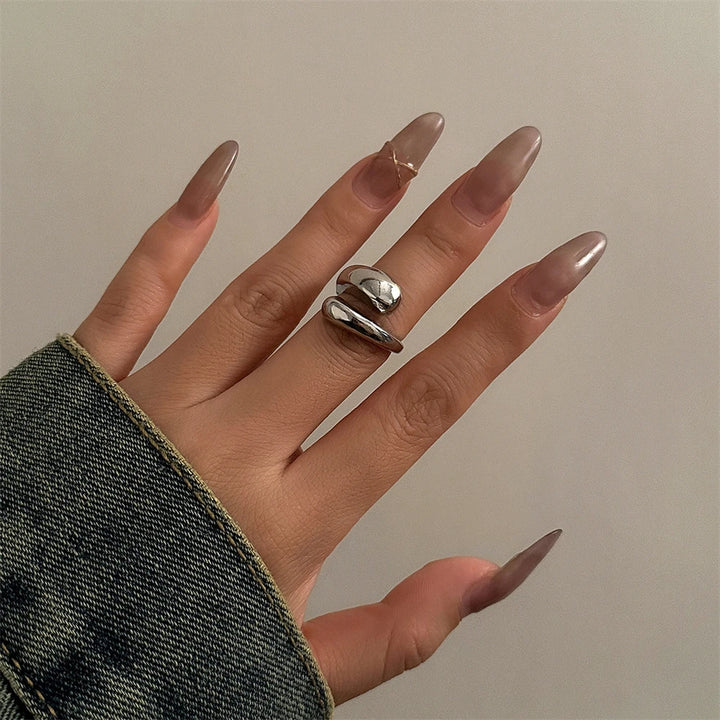 GlintEdge™ Chunky Twisted Metal Cuff Bracelet And Ring