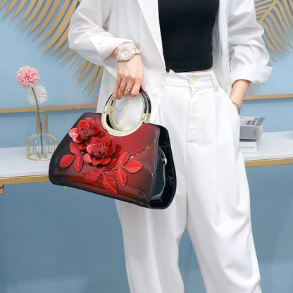 RosaVé™ Designer Floral Leather Handbag