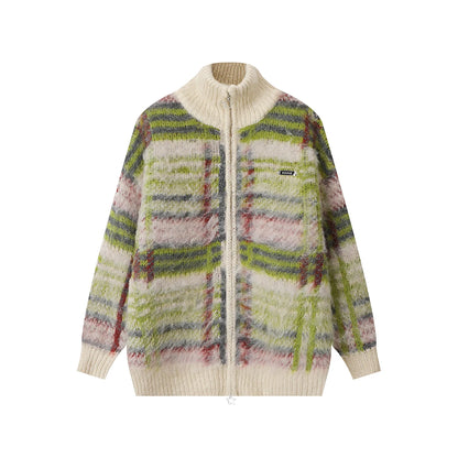 Evelyn Contrast Color Plaid Sweater – Slouchy & Stylish