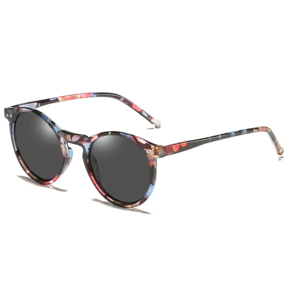FloraLens Vintage Round Polarized Sunglasses